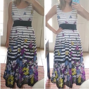Size L Floral & Stripped Maxi Dress